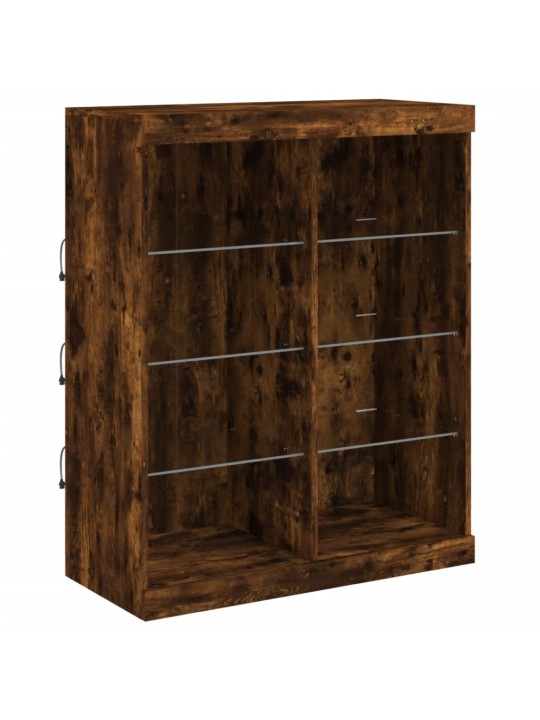Kumode ar led lampiņām, ozolkoka krāsa, 202x37x100 cm