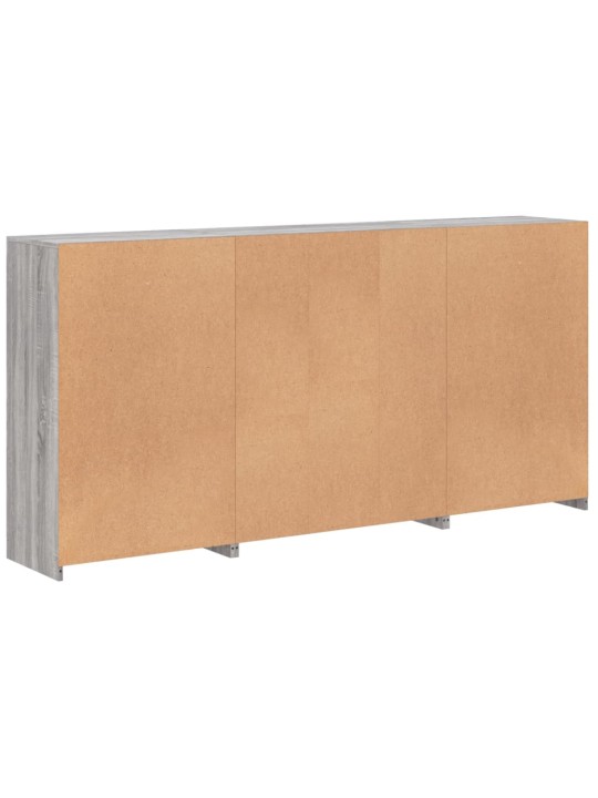 Kumode ar led lampiņām, pelēka ozolkoka krāsa, 202x37x100 cm