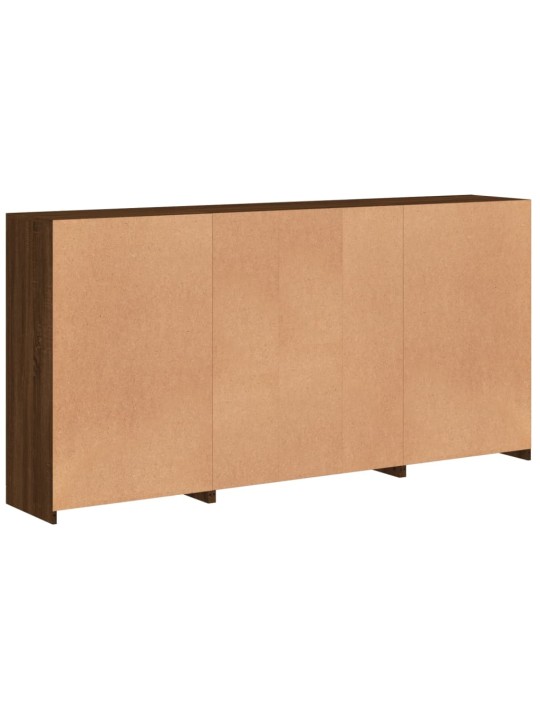 Kumode ar led lampiņām, brūna koka krāsa, 202x37x100 cm