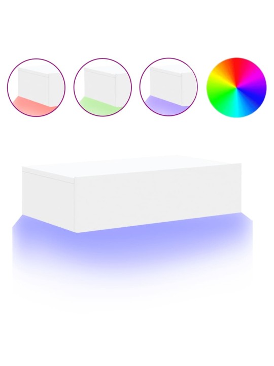 Tv skapītis ar led apgaismojumu, balts, 60x35x15,5 cm