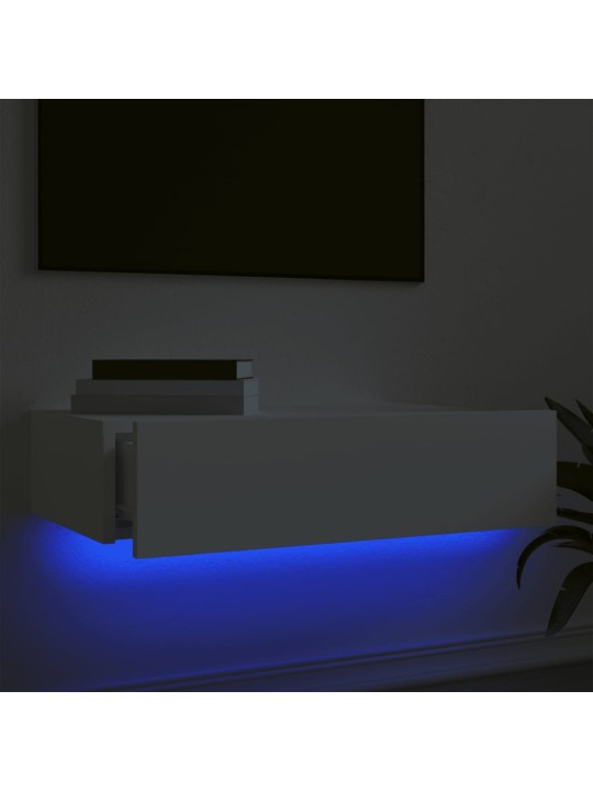 Tv skapītis ar led apgaismojumu, balts, 60x35x15,5 cm