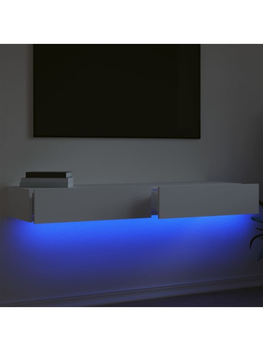 Tv skapīši ar led apgaismojumu, 2 gab., balti, 60x35x15,5 cm