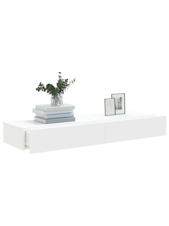 Tv skapīši ar led apgaismojumu, 2 gab., balti, 60x35x15,5 cm