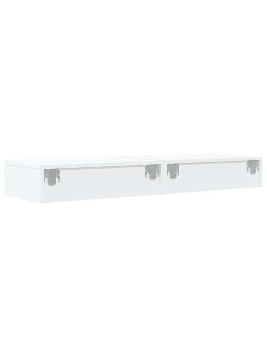 Tv skapīši ar led apgaismojumu, 2 gab., balti, 60x35x15,5 cm