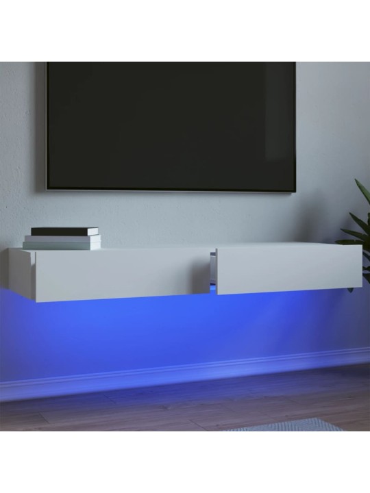 Tv skapīši ar led apgaismojumu, 2 gab., balti, 60x35x15,5 cm
