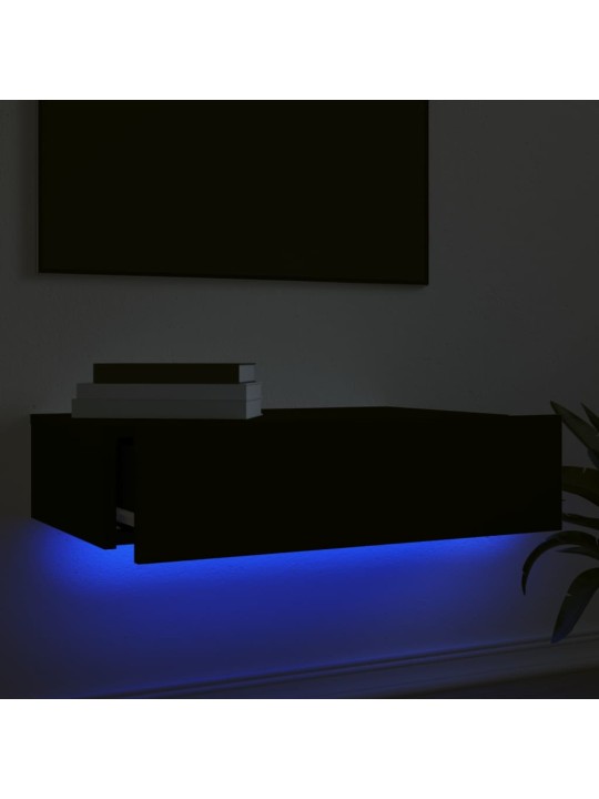 Tv skapītis ar led apgaismojumu, melns, 60x35x15,5 cm