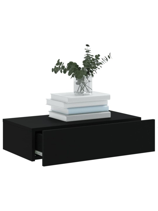 Tv skapītis ar led apgaismojumu, melns, 60x35x15,5 cm
