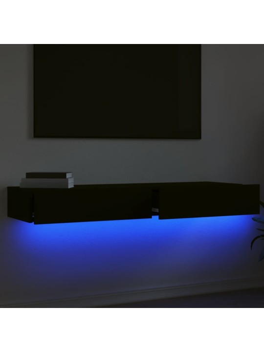 Tv skapīši ar led apgaismojumu, 2 gab., melni, 60x35x15,5 cm