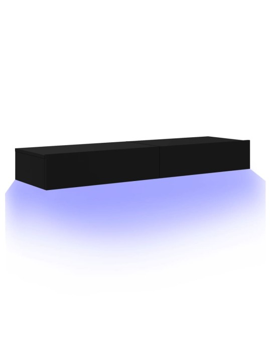 Tv skapīši ar led apgaismojumu, 2 gab., melni, 60x35x15,5 cm