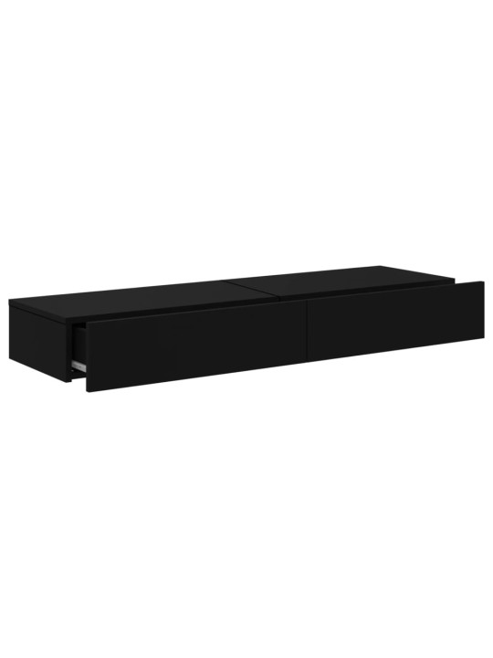Tv skapīši ar led apgaismojumu, 2 gab., melni, 60x35x15,5 cm