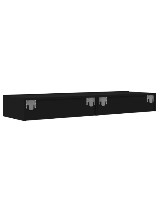 Tv skapīši ar led apgaismojumu, 2 gab., melni, 60x35x15,5 cm