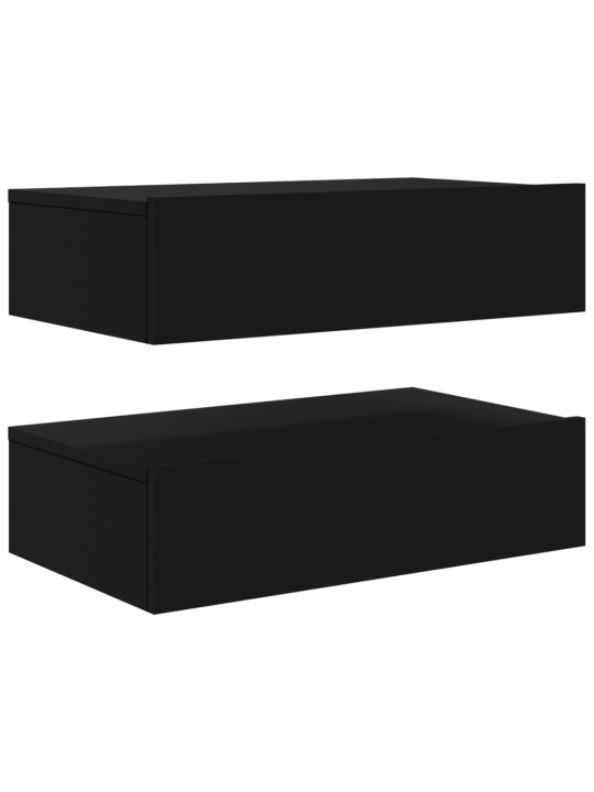 Tv skapīši ar led apgaismojumu, 2 gab., melni, 60x35x15,5 cm