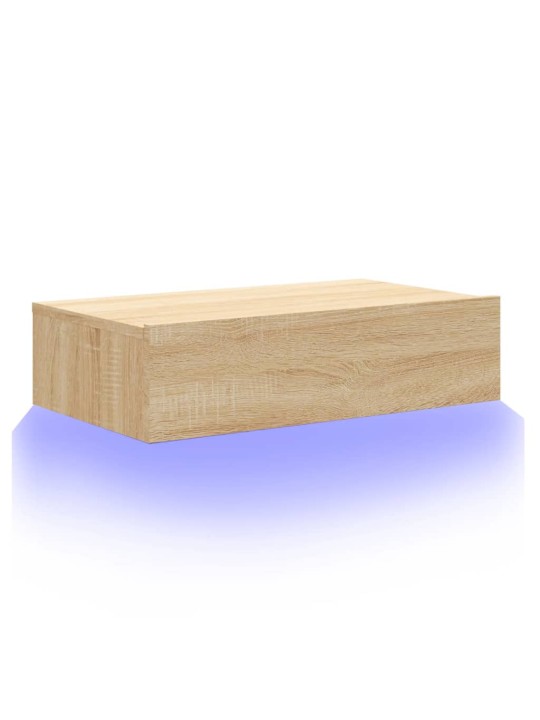 Tv skapītis ar led apgaismojumu, ozolkoka krāsa, 60x35x15,5 cm