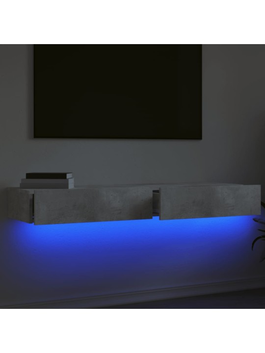 Tv skapīši ar led apgaismojumu, 2 gab., pelēki, 60x35x15,5 cm