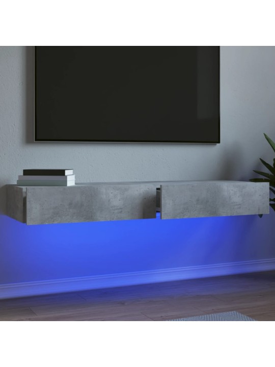 Tv skapīši ar led apgaismojumu, 2 gab., pelēki, 60x35x15,5 cm