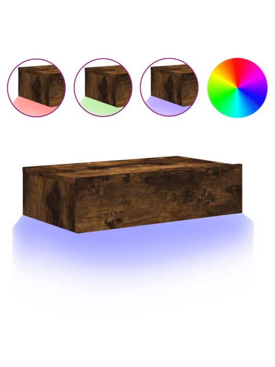 Tv skapītis ar led apgaismojumu, ozolkoka krāsa, 60x35x15,5 cm