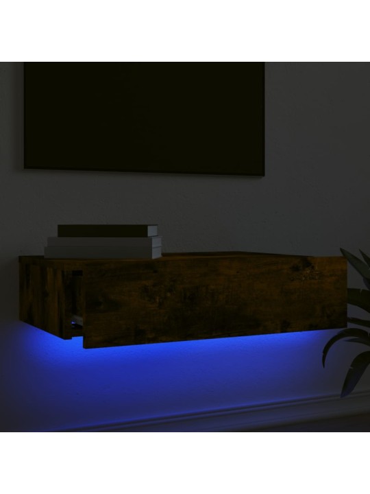 Tv skapītis ar led apgaismojumu, ozolkoka krāsa, 60x35x15,5 cm