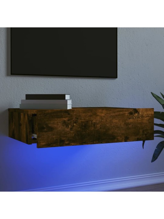 Tv skapītis ar led apgaismojumu, ozolkoka krāsa, 60x35x15,5 cm