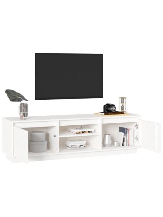 Tv skapītis, balts, 140x35x40 cm, priedes masīvkoks