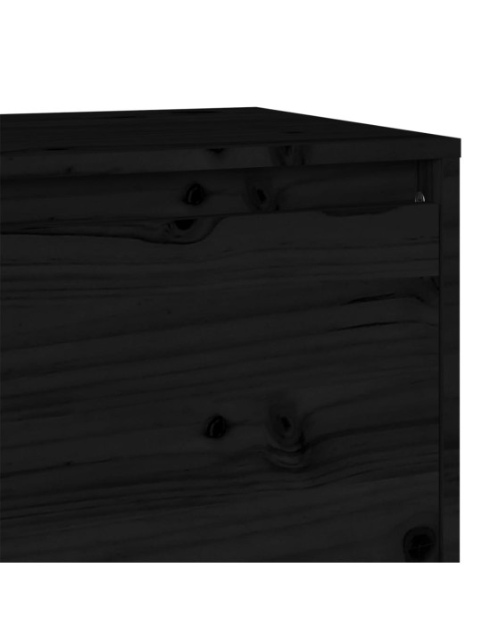 Tv skapītis, melns, 140x35x40 cm, priedes masīvkoks