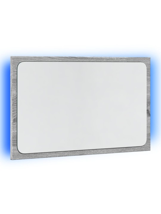 Vannasistabas spogulis ar led, pelēks, 60x8,5x38 cm, koks