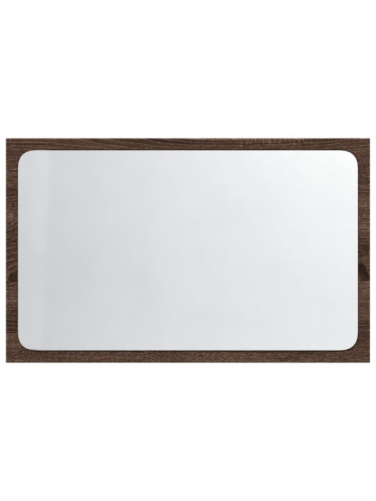 Vannasistabas spogulis ar led, brūna ozola, 60x8,5x38 cm, koks
