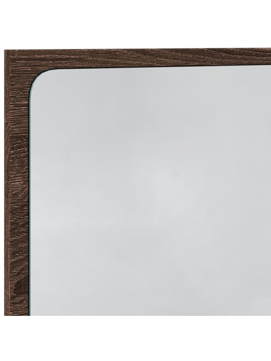 Vannasistabas spogulis ar led, brūna ozola, 60x8,5x38 cm, koks