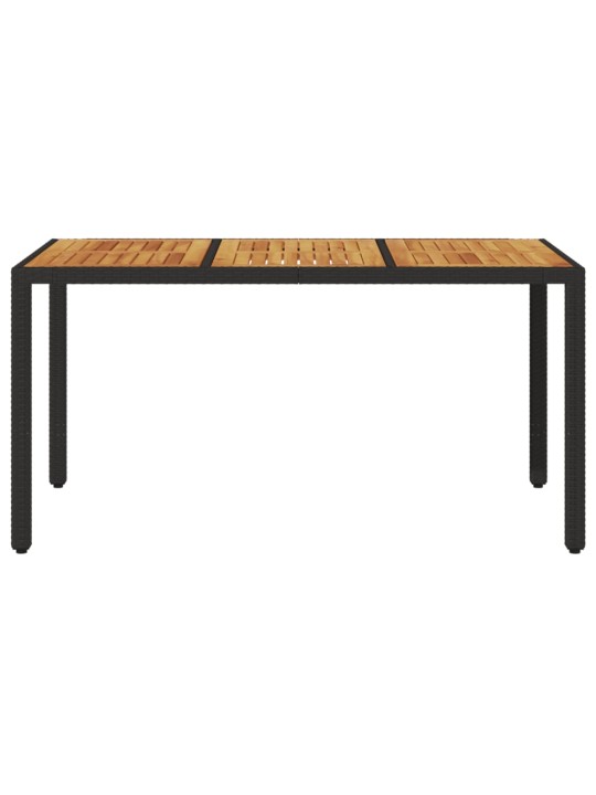 Dārza galds ar akācijas virsmu, melns, 150x90x75 cm, pe pinums