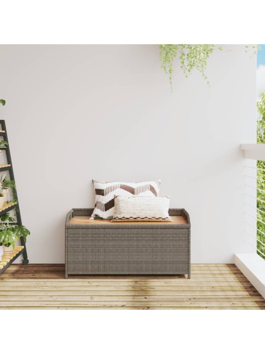 Dārza sols, 100x50x52 cm, pelēka pe rotangpalma, akācijas koks