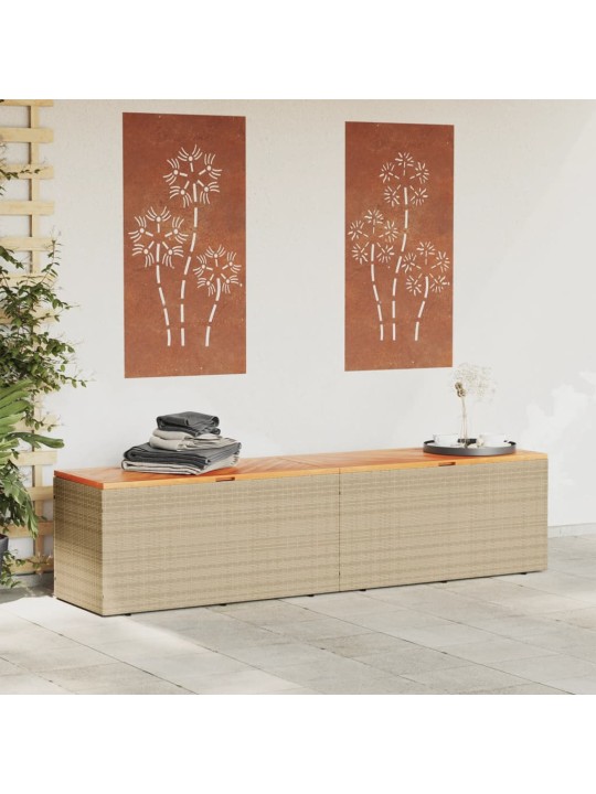 Dārza uzglabāšanas kaste, bēša, 220x50x54 cm, pe rotangpalma
