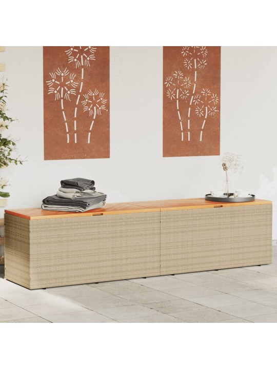 Dārza uzglabāšanas kaste, bēša, 220x50x54 cm, pe rotangpalma