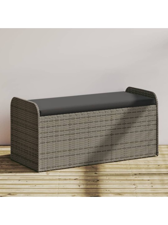Sols/mantu kaste ar matraci, 115x51x52cm, pelēka pe rotangpalma