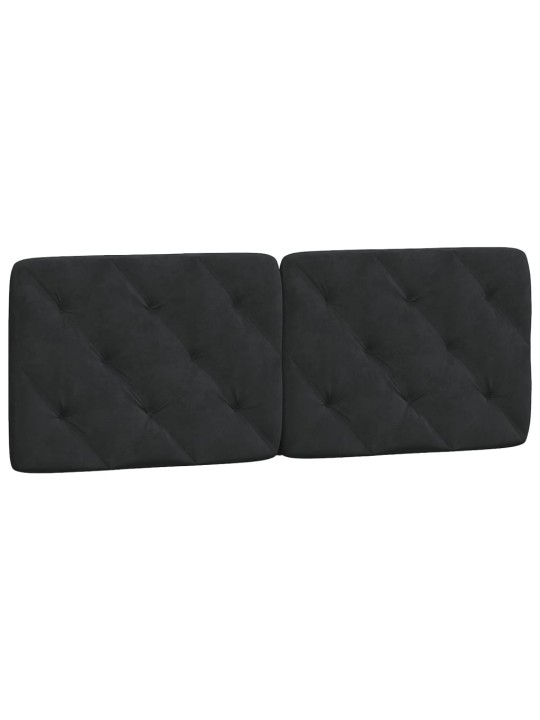 Galvgaļa spilvens, melns, 140 cm, samts