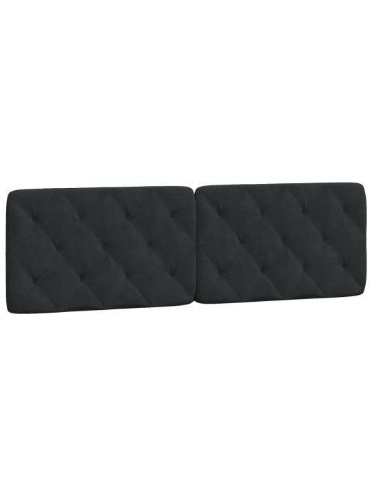 Galvgaļa spilvens, melns, 160 cm, samts