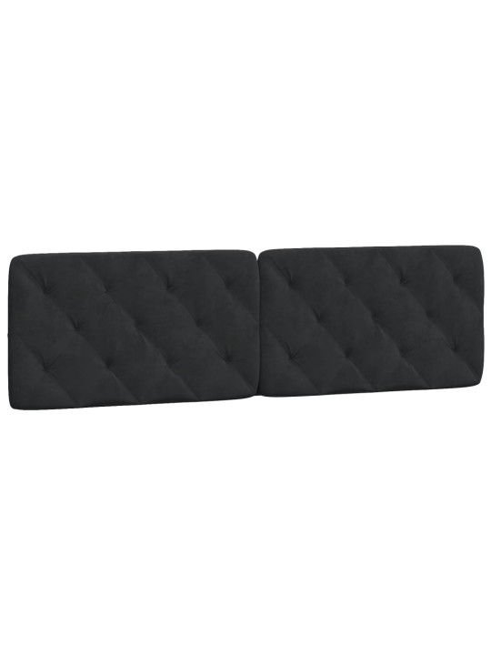 Galvgaļa spilvens, melns, 180 cm, samts