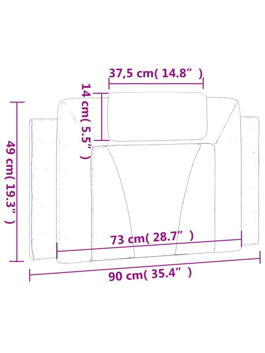Galvgaļa spilvens, brūns, 90 cm, mākslīgā āda