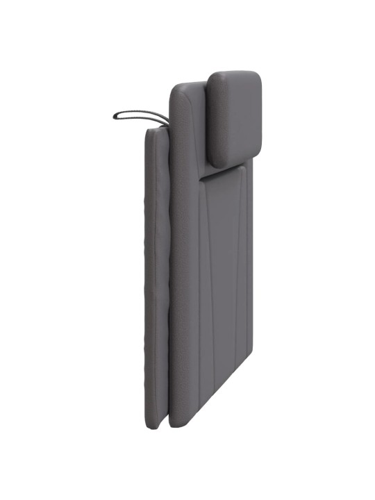 Galvgaļa spilvens, pelēks, 100 cm, mākslīgā āda