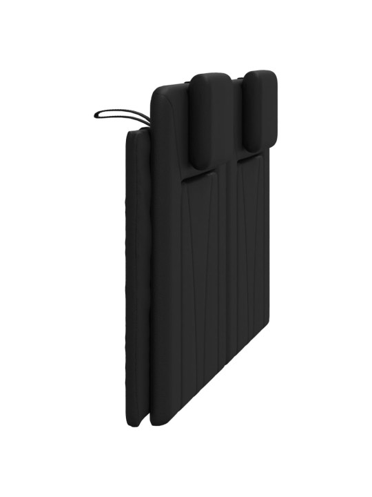 Galvgaļa spilvens, melns, 120 cm, mākslīgā āda