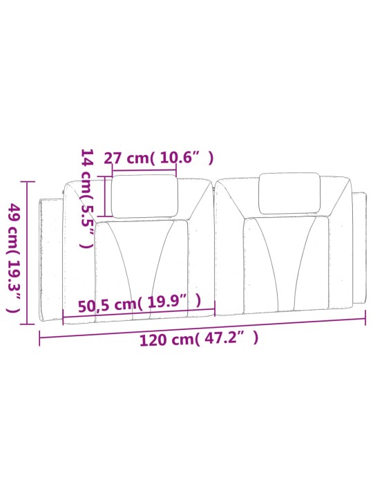 Galvgaļa spilvens, melns, 120 cm, mākslīgā āda