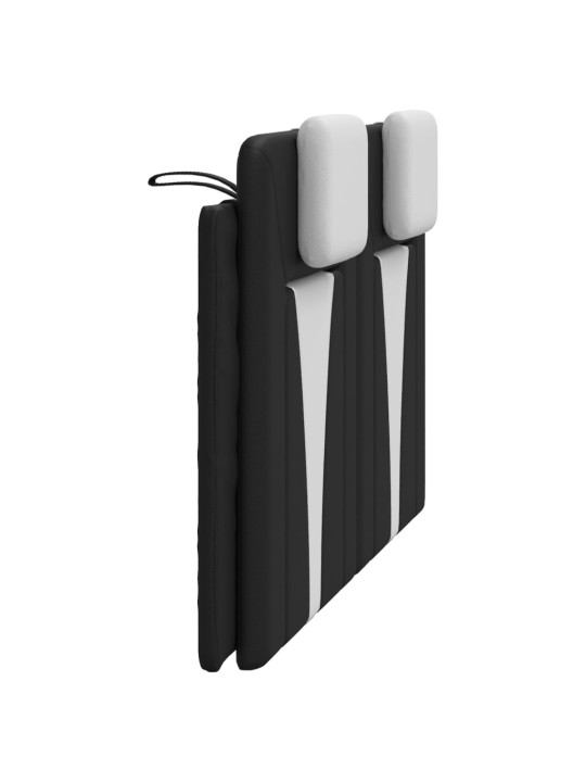 Galvgaļa spilvens, melns un balts, 120 cm, mākslīgā āda