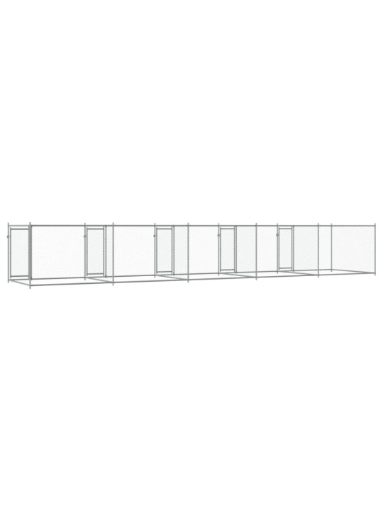 Suņu būris ar durvīm, pelēks, 10x2x1,5 m, cinkots tērauds