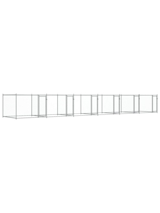 Suņu būris ar durvīm, pelēks, 12x2x1,5 m, cinkots tērauds