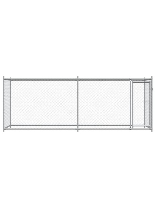 Suņu būris ar durvīm, pelēks, 4x2x1,5 m, cinkots tērauds