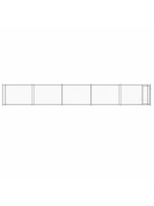 Suņu būris ar durvīm, pelēks, 10x2x1,5 m, cinkots tērauds