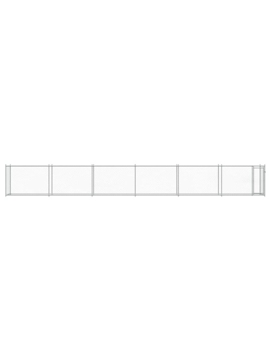 Suņu būris ar durvīm, pelēks, 12x2x1,5 m, cinkots tērauds