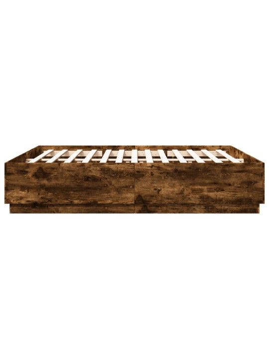 Gultas rāmis ar led, ozola, 200x200 cm, inženierijas koks