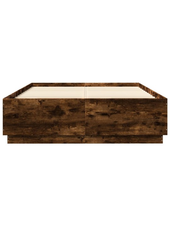 Gultas rāmis ar led, ozola, 150x200 cm, inženierijas koks