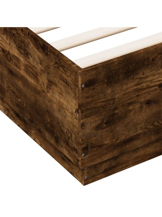 Gultas rāmis ar led, ozola, 150x200 cm, inženierijas koks