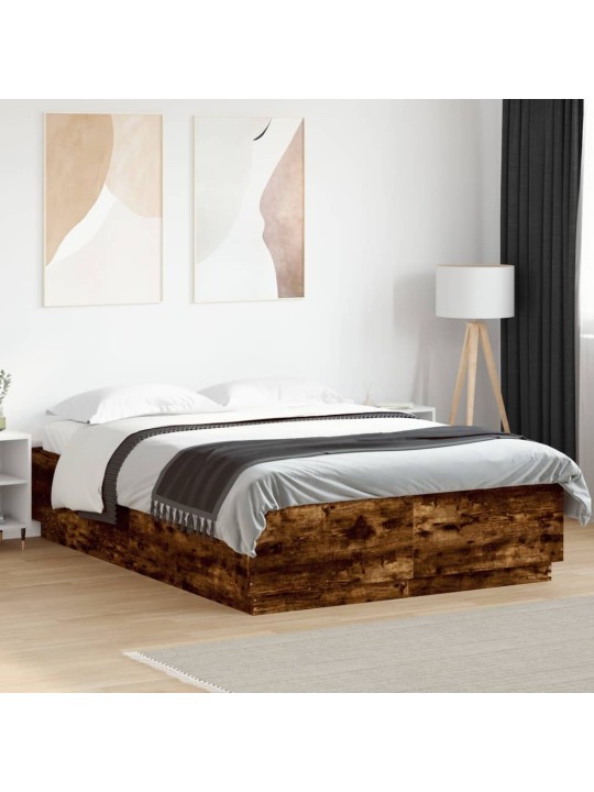 Gultas rāmis ar led, ozola, 150x200 cm, inženierijas koks