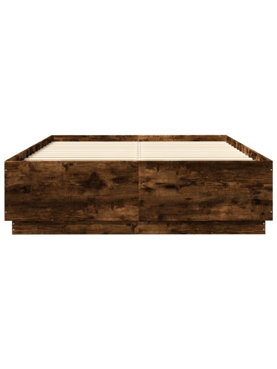 Gultas rāmis ar led, ozola, 140x200 cm, inženierijas koks